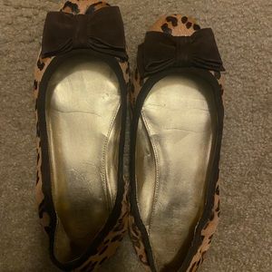 Raph Lauren brown fur flat shoe